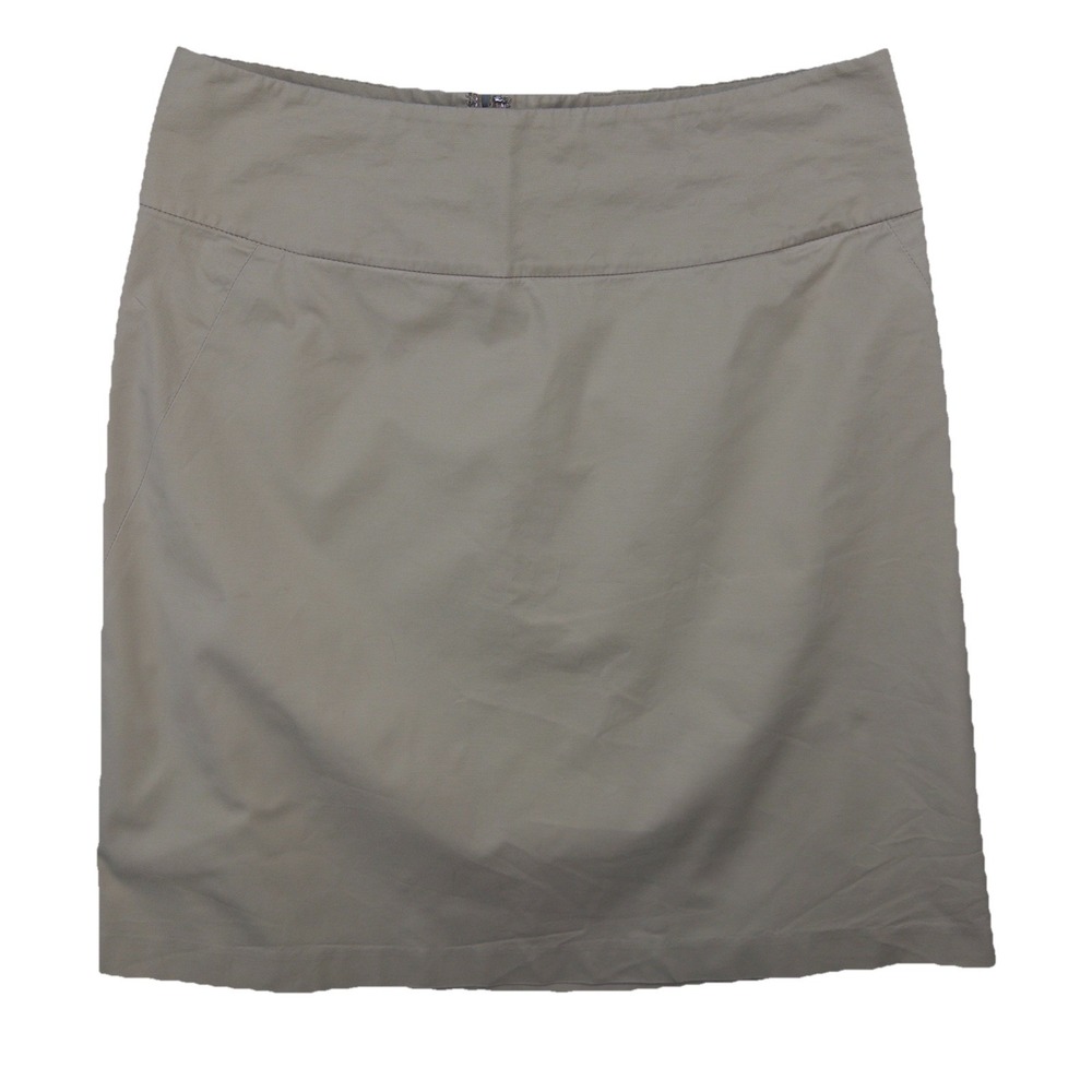 Banana Republic Mini Skirt Women 4 Khaki Tan Cotton Stretch Lined Professional